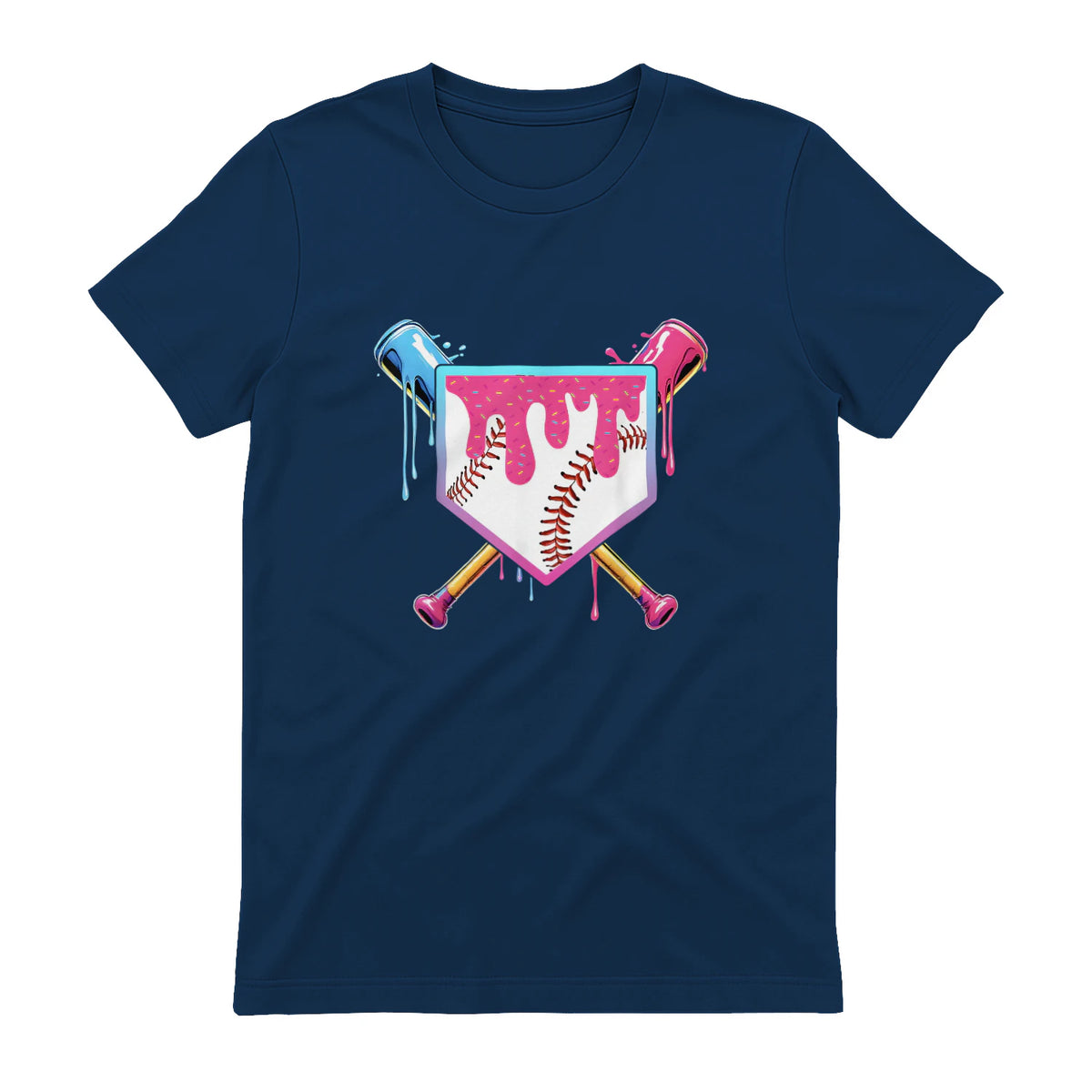 Baseball Drip Youth T-Shirt in Navy - back view