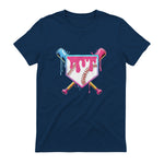 Baseball Drip Youth T-Shirt in Navy - back view