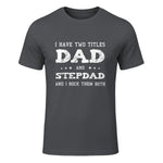 Best Dad and Stepdad Shirt Cute Fathers Day Gift from Wife in Charcoal - front view