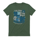 In April We Wear Blue Autism Awareness T-Shirt in Military Green - back view