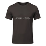 Chemises de soirée rock des années 90 Grunge Is Dead Novelty Saying Funny in Dark Chocolate - front view