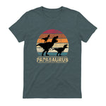 Papasaurus Dinosaurier Papa Tyrannosaurus Dino Doppelpack in Dark Heather - back view