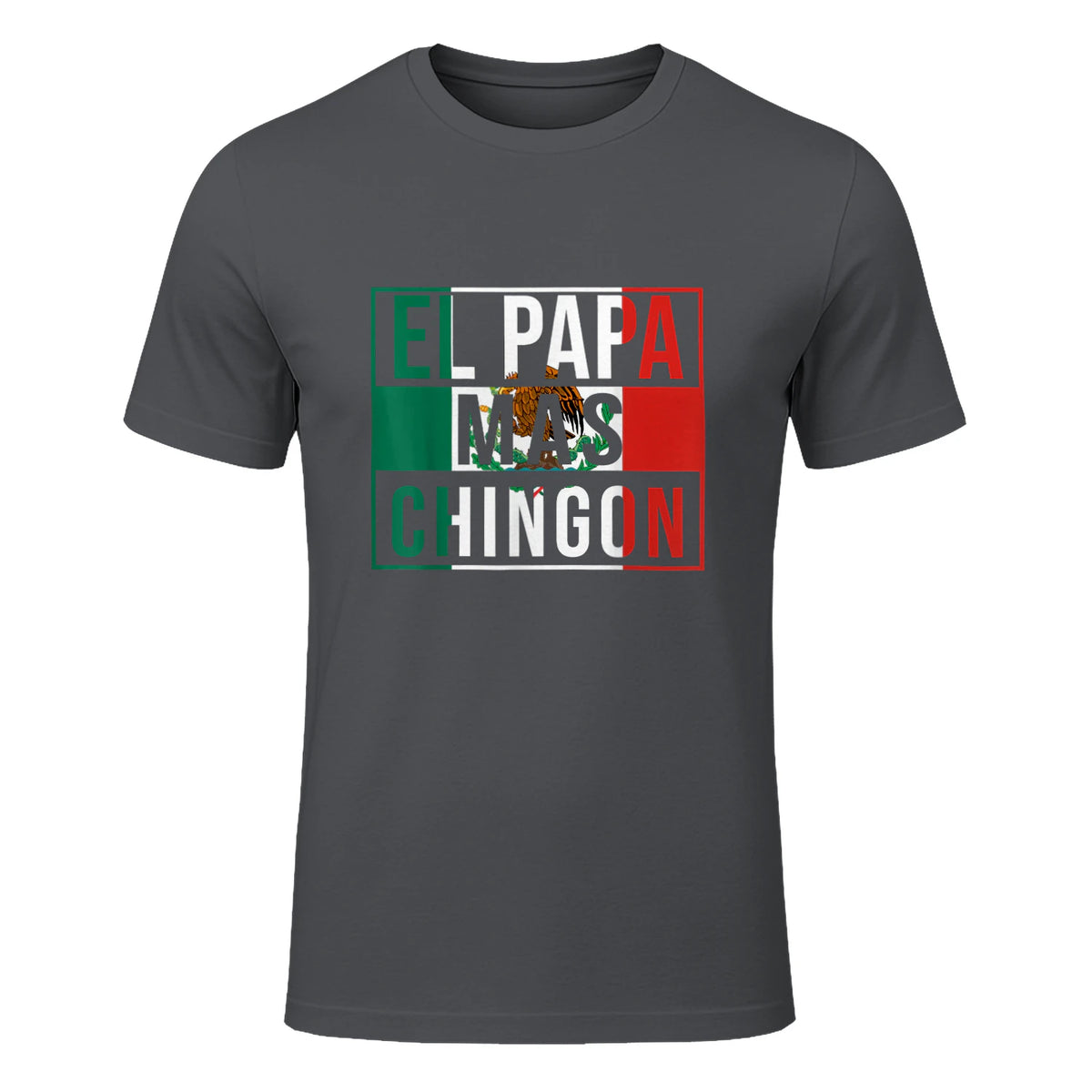 El Papa Mas Chingon - Funny best Mexican Dad Gift in Charcoal - front view