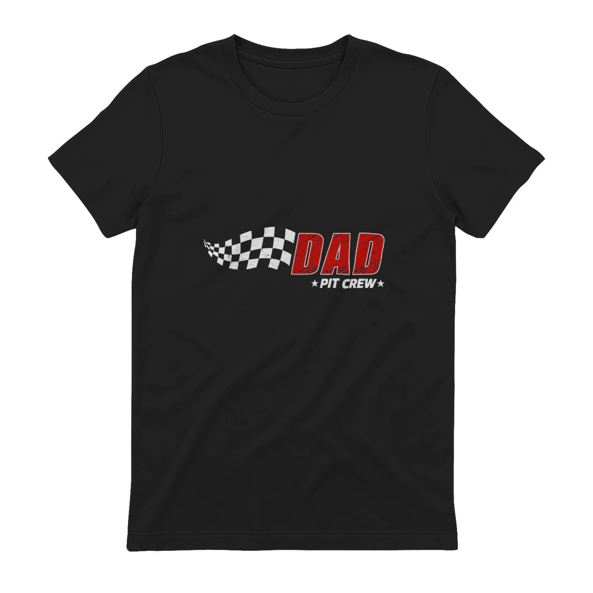 Dad Pit Crew Race Car T-Shirt in Black - back view