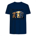 Dogs Makes Me Happy Humans Make My Head Hurt T-Shirt in Navy - back view