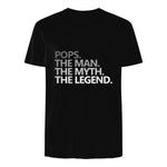 POPS GRANDPA DAD BIRTHDAY Father's Day Funny Men Gift in Black - back view