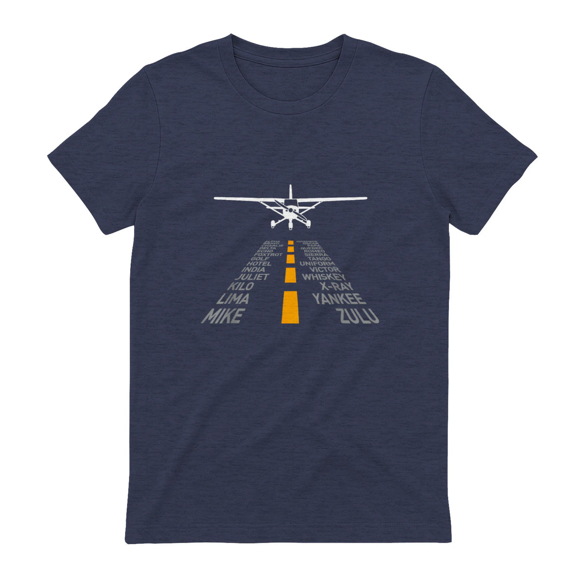 Avion RC Pilot Aéroport Piste Phonetic Alphabet Petit Avion in Heather Navy - back view