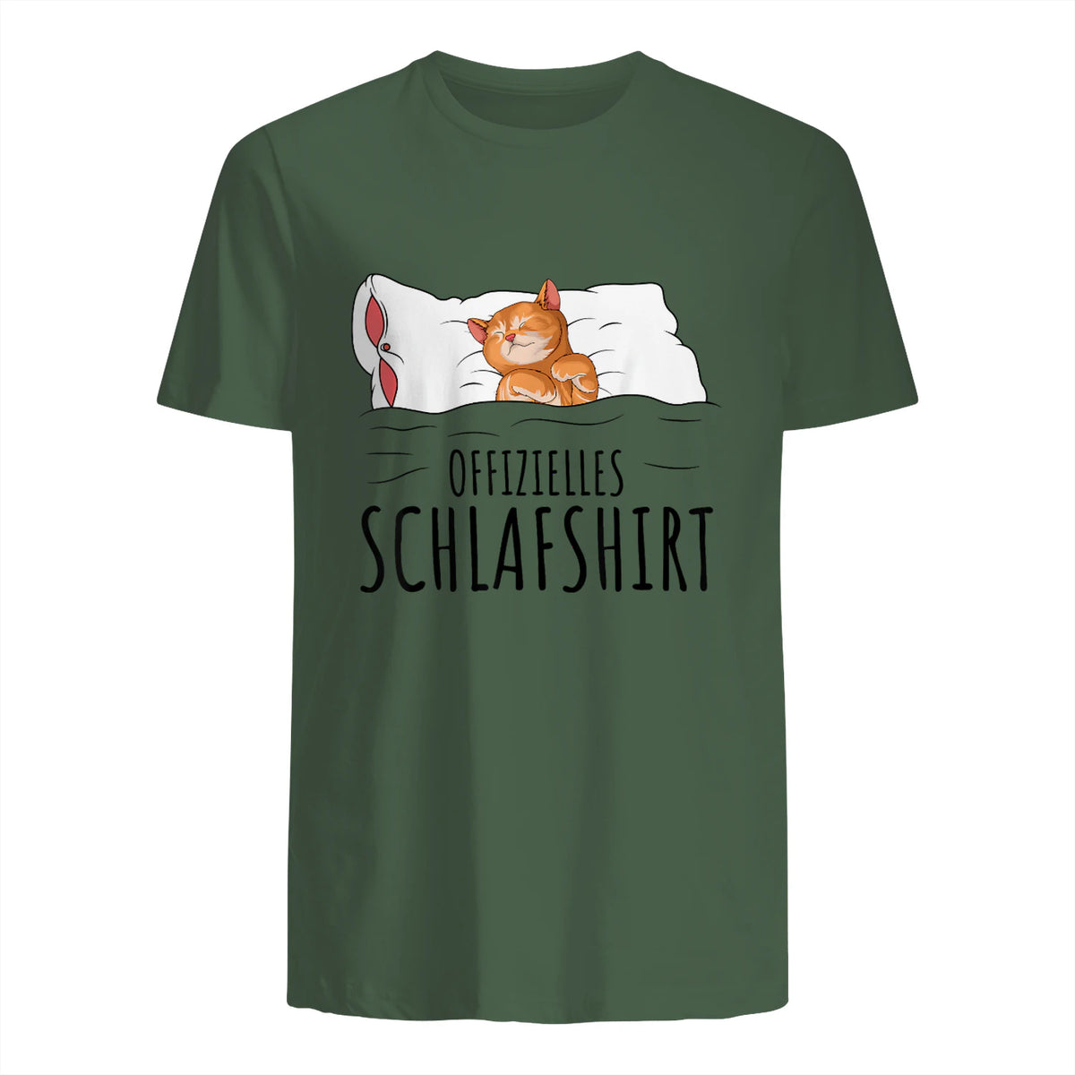 Süße Katzen & Haustier Geschenkideen Offizielles Schlafshirt Katze Schlafanzug Katzen in Military Green - back view
