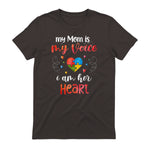 Autism Mom Support ASD T-Shirt in Dark Chocolate - back view
