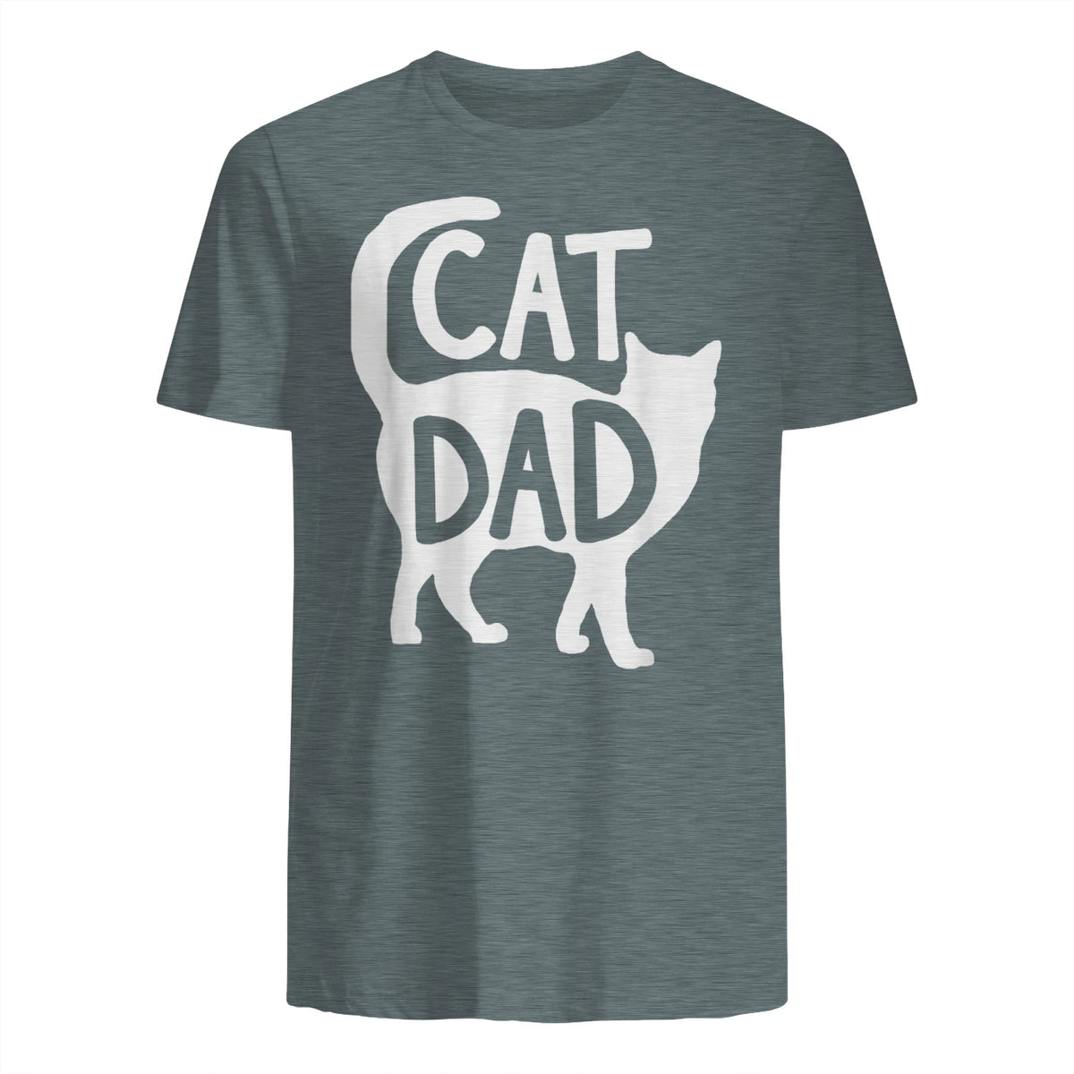 Best Cat Dad Fathers Day Men Kitty Daddy Papa Christmas Meow in Dark Heather - back view
