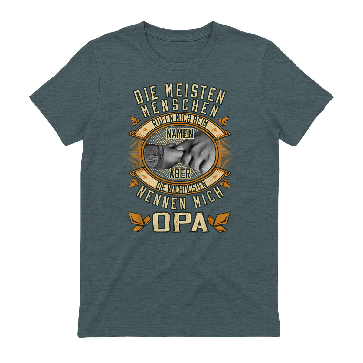 Opa Spruch Die Meisten Menschen Nennen Mich Beim Namen in Dark Heather - back view