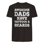 Awesome Dads Have Tattoos And Beards Shirt Fathers Day Gift in Dark Chocolate - back view