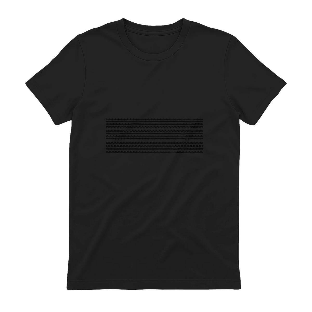Minimal Tonal Stripe Graphic T-Shirt in Black - back view