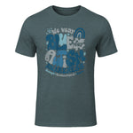 In April We Wear Blue Autism Awareness T-Shirt in Dark Heather - front view