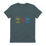 Autism Awareness Periodic Table ASD T-Shirt in Dark Heather - back view