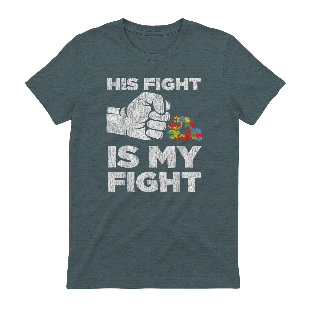 Autism Awareness for Parents of Autistic Kids T-Shirt in Dark Heather - back view