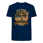 Faith and Freedom Christian USA Anniversary T-Shirt in Navy - back view