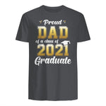 Proud Dad of a Graduate Senior Gift T-Shirt in Charcoal - back view