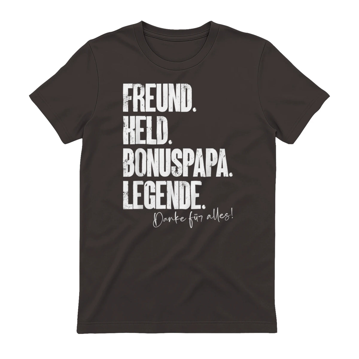 Bonuspapa Bester Stiefpapa Stiefvater Bonus Papa T-Shirt in Dark Chocolate - back view