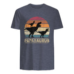 Papasaurus Dinosaurier Papa Tyrannosaurus Dino Doppelpack in Heather Navy - back view