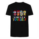 Dare to Be Yourself Autism Awareness Superheroes in Black - back view