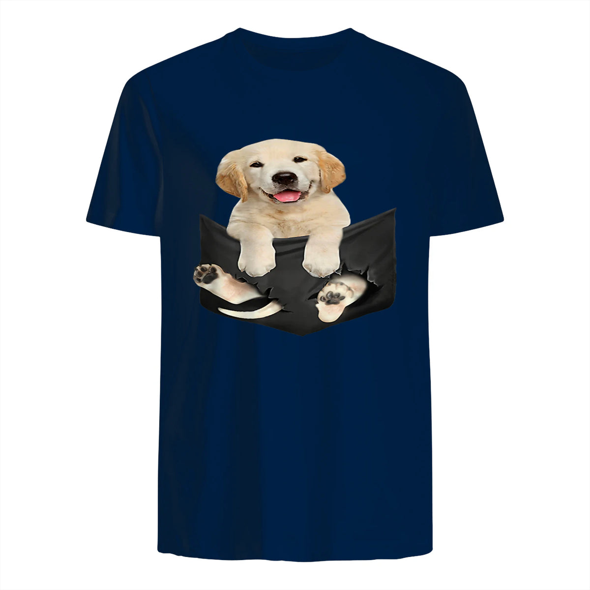 Cadeaux pour les amoureux des chiens Golden in Pocket in Navy - back view