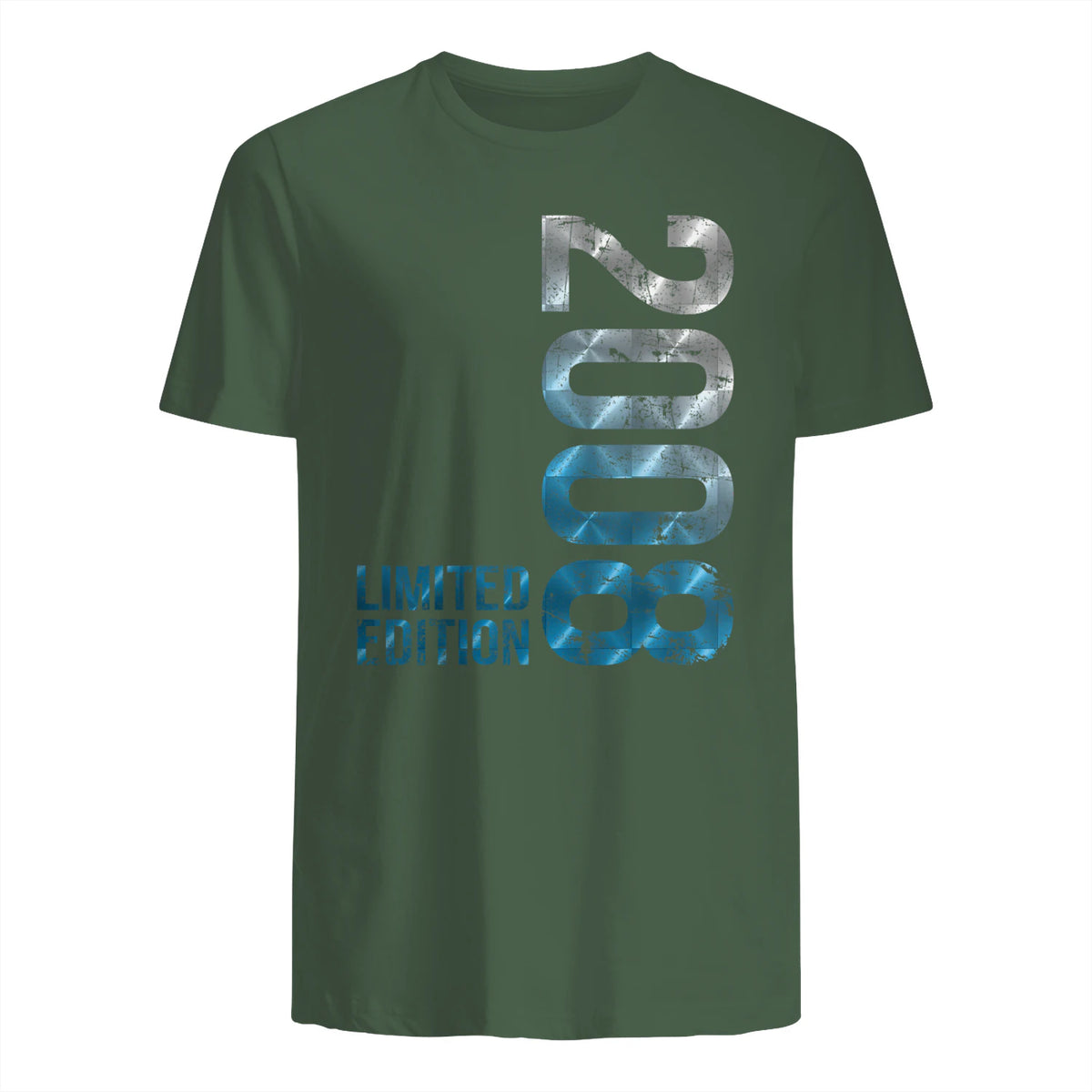Vintage Eighteenth Birthday Gift T-Shirt in Military Green - back view