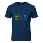 Autism Awareness Periodic Table ASD T-Shirt in Navy - front view