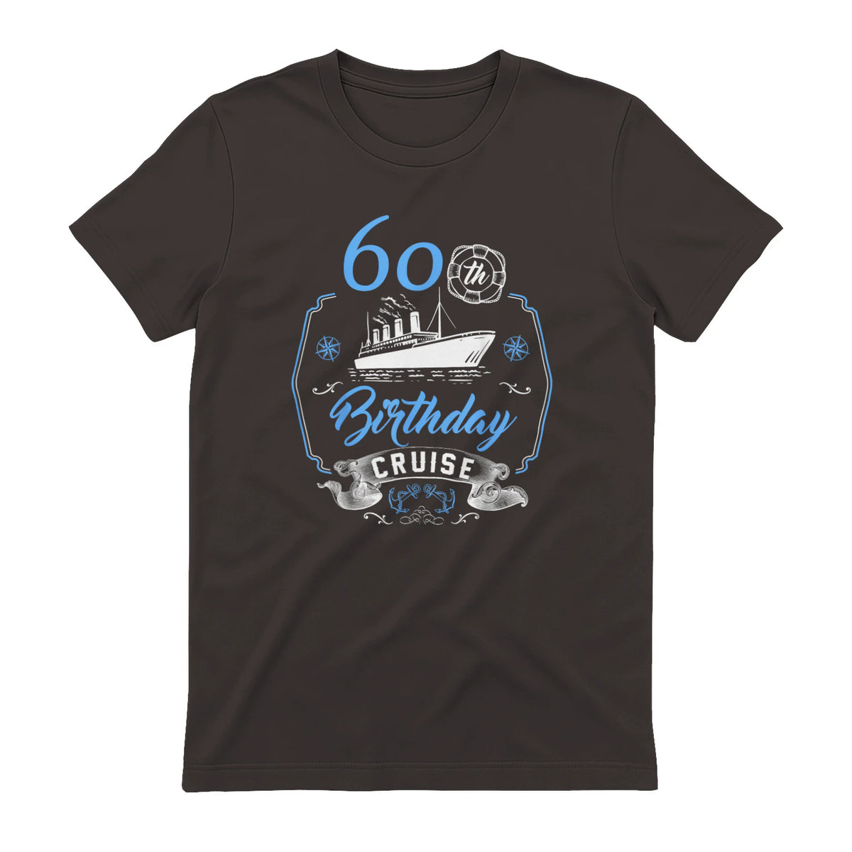 60 ans B-Day Funny 60th Birthday Cruise Group Friends in Dark Chocolate - back view
