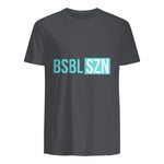 BSBL SZN Baseball Season Game Day Boys Girls Youth T-Shirt in Charcoal - back view