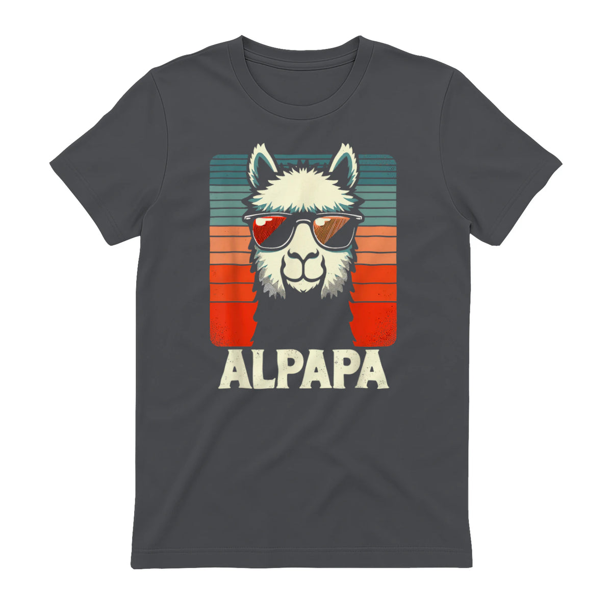 Bester Papa Alpapa Alpaka Frischgebackener Papa Vatertag T-Shirt in Charcoal - back view