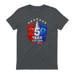 American Patriotic Fourth of July Anniversary T-Shirt in Charcoal - back view
