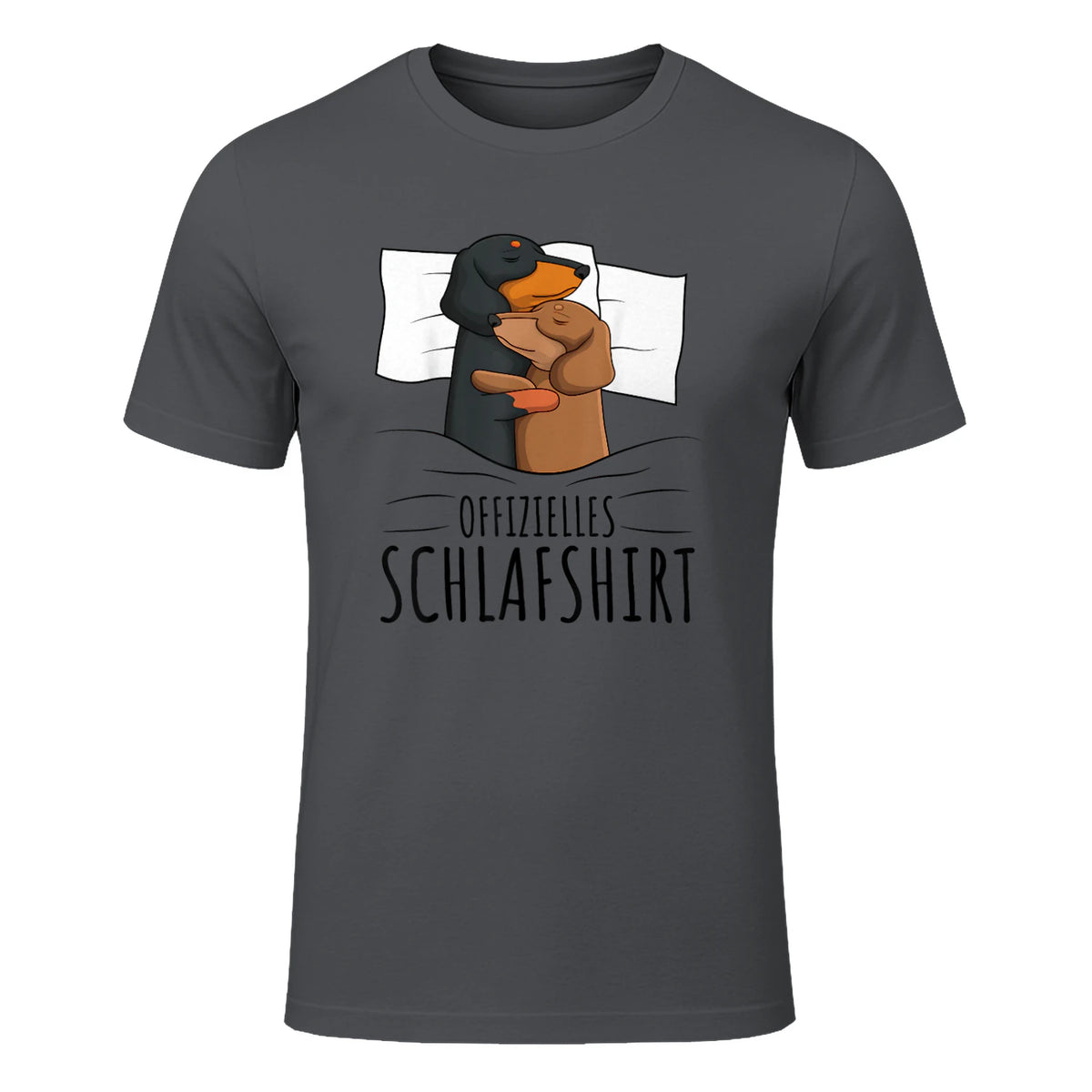 Offizielles Schlafshirt Dackel Hund Dachshund Teckel in Charcoal - front view