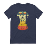Cadeaux cool pour propriétaire de dogue allemand rétro vintage in Heather Navy - back view