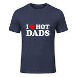 I Love I Heart Hot Dads Shirt in Heather Navy - front view