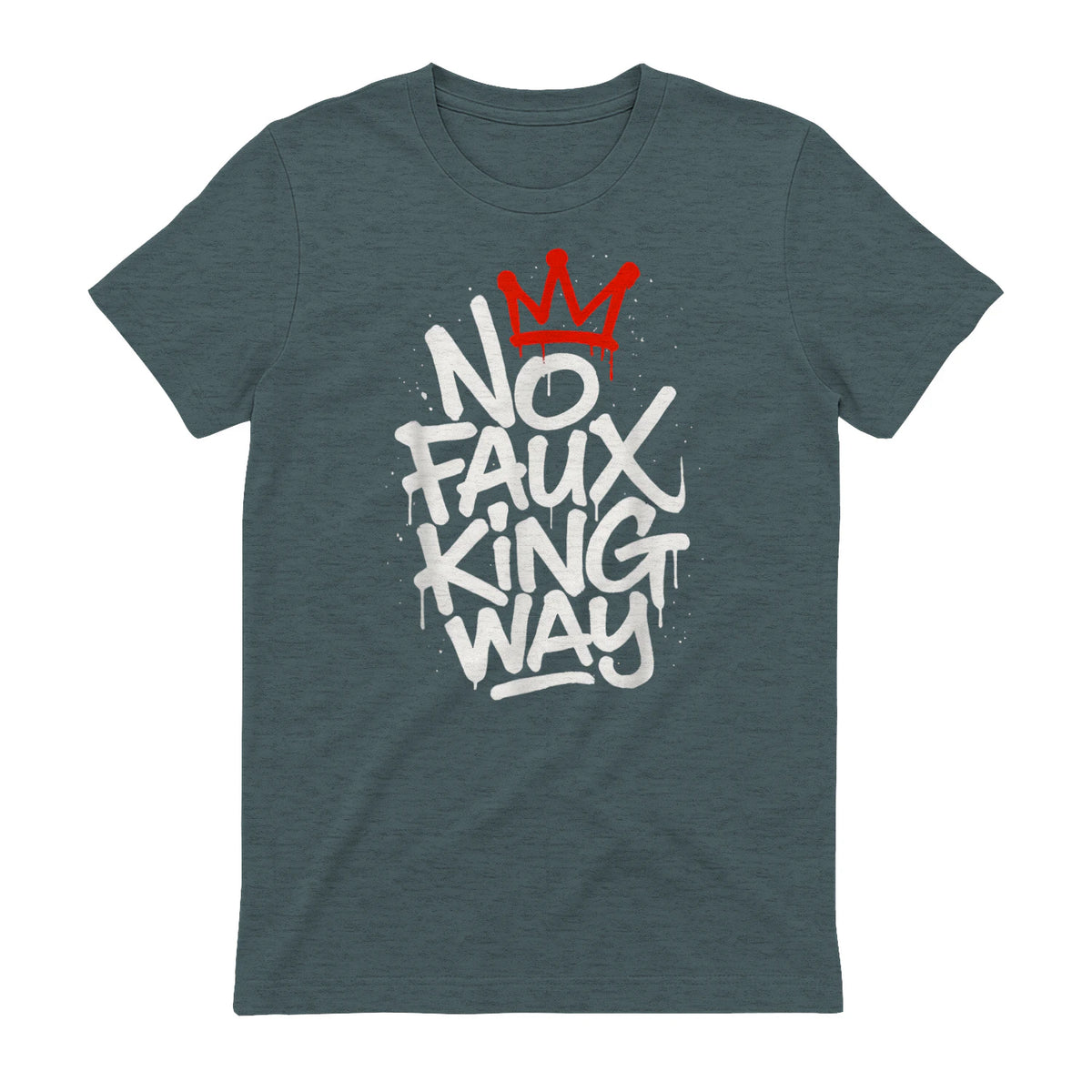 No Faux King Way T-Shirt in Dark Heather - back view