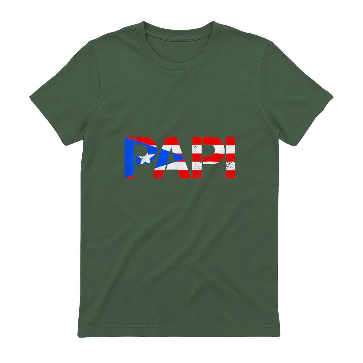 Puerto Rico Flag Father's Day Patriotic Puerto Rican Pride in Military Green - back view