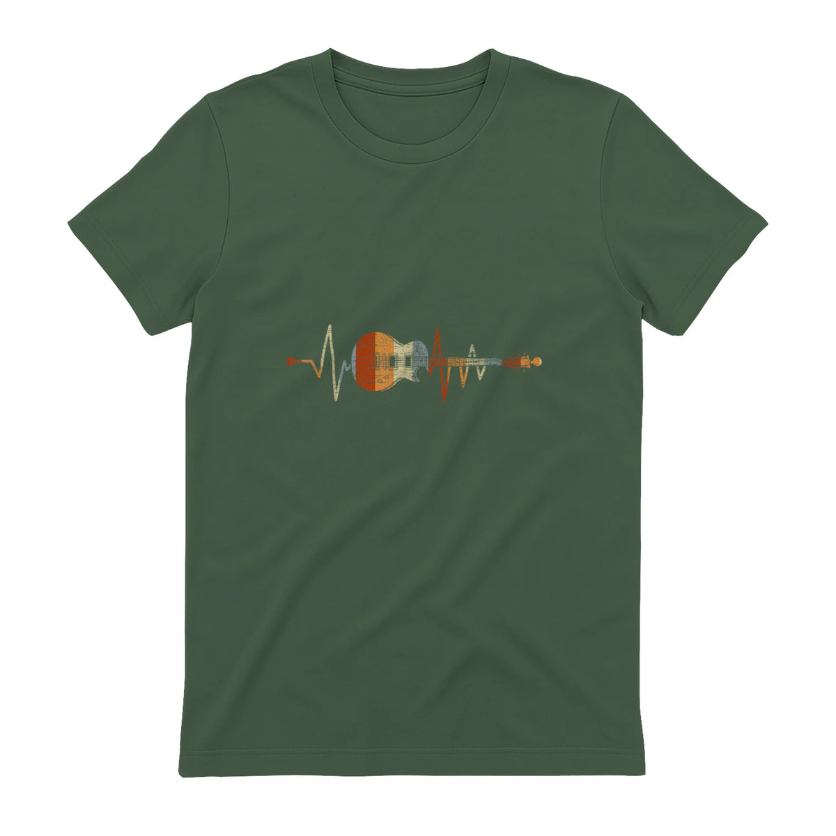Music Guitarist Heartbeat Guitar in Military Green - back view