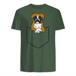 Chien Boxer dans la poche Chien Boxer in Military Green - back view