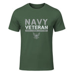 US Navy - Veteran Honor Courage Commitment T-Shirt in Military Green - front view