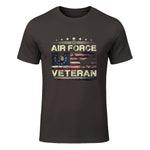 Veteran US Air Force TShirt - American Betsy Ross Flag T-Shirt in Dark Chocolate - front view