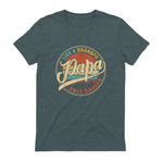 PAPA Like A Grandpa Only Cooler Funny Dad Papa Grandfather in Dark Heather - back view