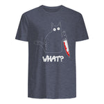 Chat Noir meurtrier drôle avec Couteau - Chat Noir Quoi in Heather Navy - back view