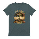 Faith and Freedom Christian USA Anniversary T-Shirt in Dark Heather - back view
