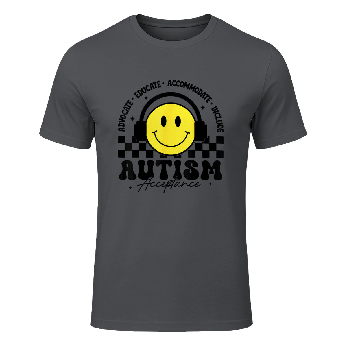 Autism Awareness Acceptance Special Education Teacher Kids in Charcoal - front view