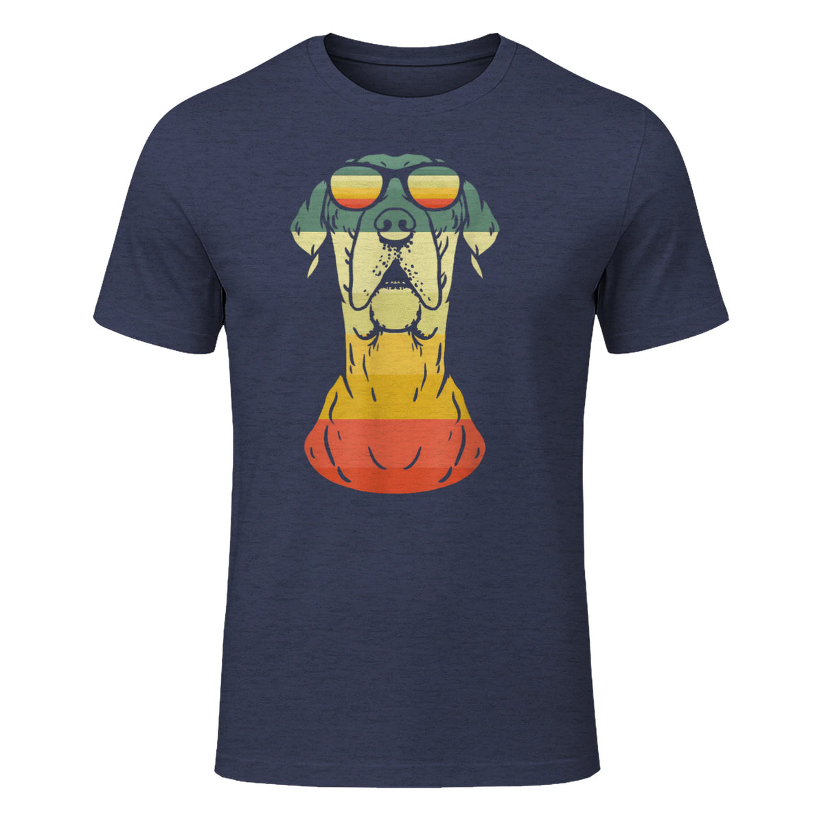 Cadeaux cool pour propriétaire de dogue allemand rétro vintage in Heather Navy - front view