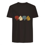 Gitarren-Auswahl-Gitarrist Retro Vintage für Gitarrenliebhaberinnen, Schwarz, S, Kurzarm, , Herren, Retro in Dark Chocolate - back view