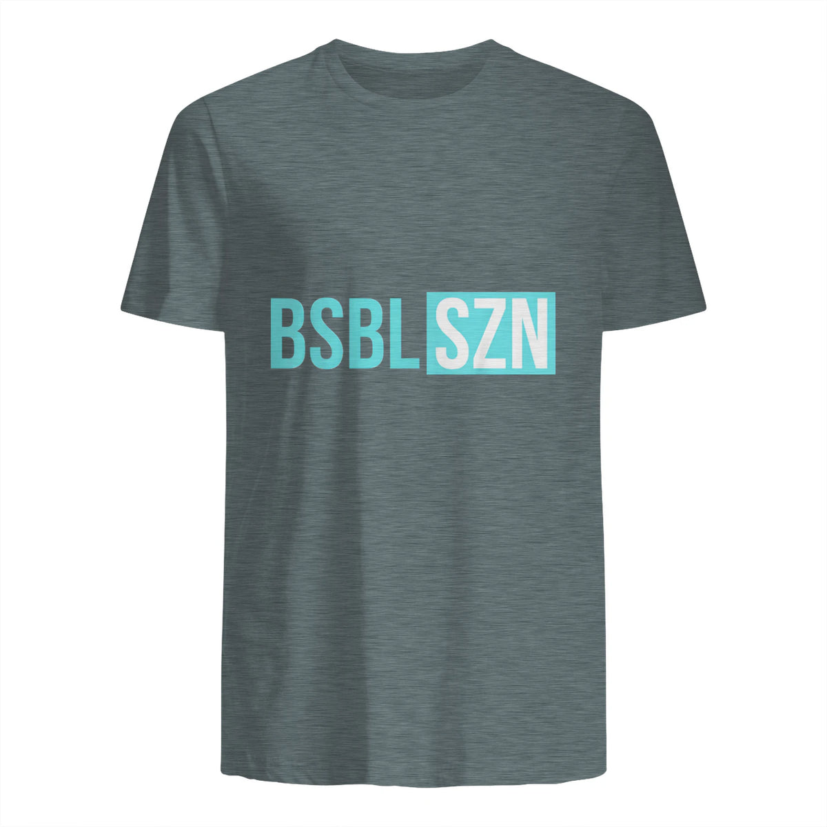 BSBL SZN Baseball Season Game Day Boys Girls Youth T-Shirt in Dark Heather - back view