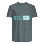 BSBL SZN Baseball Season Game Day Boys Girls Youth T-Shirt in Dark Heather - back view
