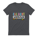 Easter Egg Hunt Supervisor Funny Mom Dad Men Women Kids T-Shirt in Charcoal - back view